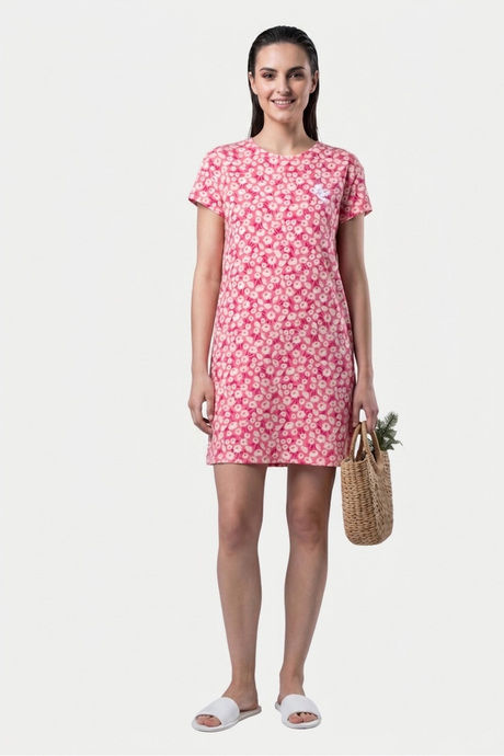 Sweet Dreams Floral Printed Short Nightdress - Peach Pink Buy Sweet Dreams Floral Printed Short Nightdress - Peach Pink